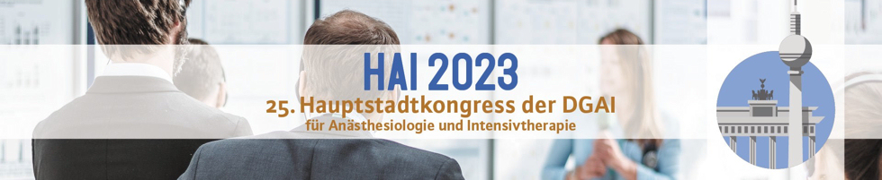 HAI 2023 - Der Hauptstadtkongress der DGAI für Anästhesiologie und Intensivtherapie - 12.-13. Oktober 2023